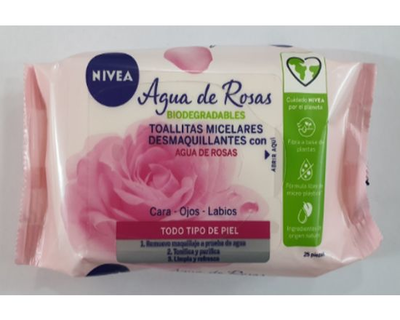 Nivea Micellar Toallas Desmaquillantes con Agua de Rosas 25 Unidades