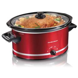 Olla Cocimiento Lento 8L Hamilton Beach Color Roja