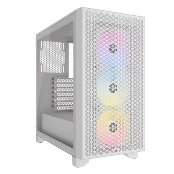 Case Corsair Gaming RGB Mid Tower Airflow 3000D Ventiladores 3 de 120MM con Vidrio Lateral y Malla Frontal – Blanco
