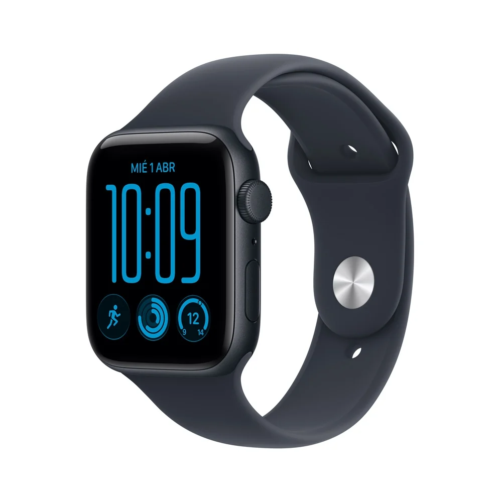 Apple Watch SE 3 GPS • Caja de aluminio color medianoche de 44 mm • Correa deportiva azul marino – S/M