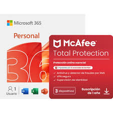 MICROSOFT OFFICE 365 PERSONAL QQ2-00008 CON ANTIVIRUS MCAFEE TOTAL PROTECTION MTP0ALIX1RAPD PAQUETE1001