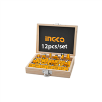 Fresa Router 1/4" 12 Piezas Ingco