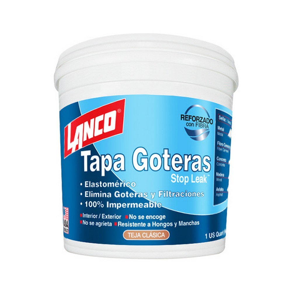 Masilla acrílica tapagoteras rojo teja liso 0.946 l (qto)
