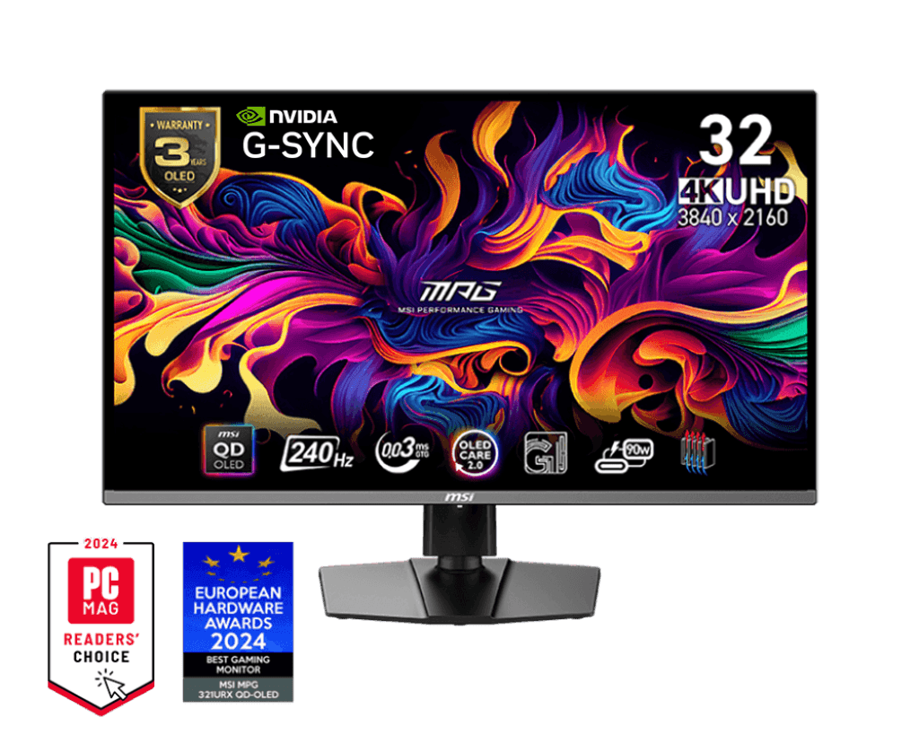 MONITOR 31.5″ MSI MPG 321URX QD-OLED 0.03MS – 240HZ – 3840X2160