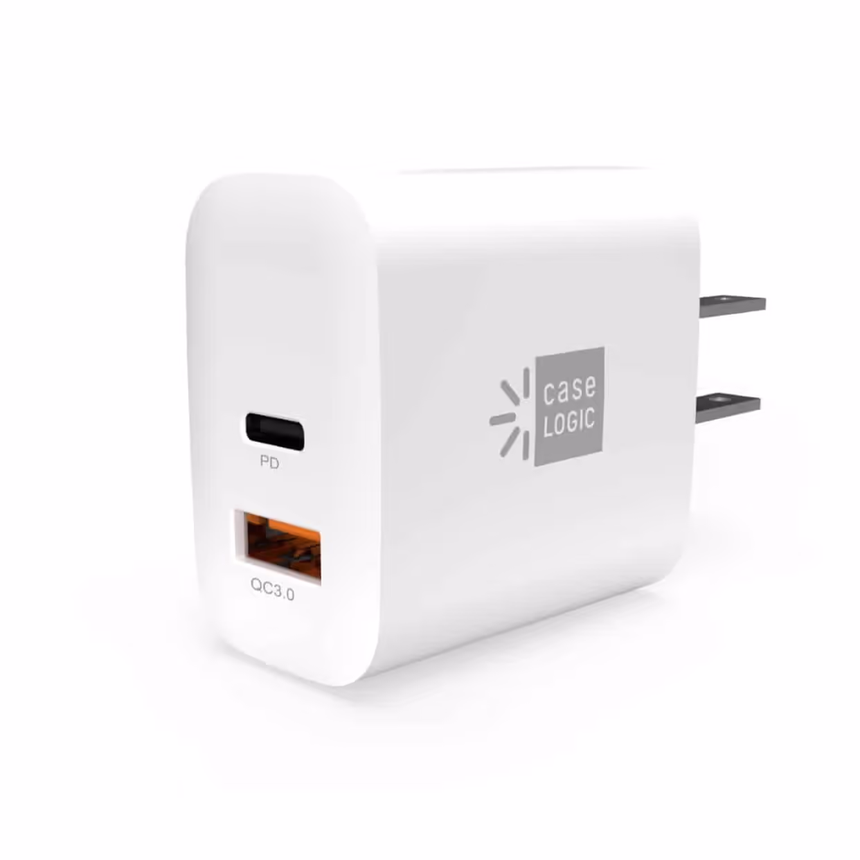 CARGADOR DE PARED CASE LOGIC – CARGA RAPIDA – USB-A Y USB-C 30W