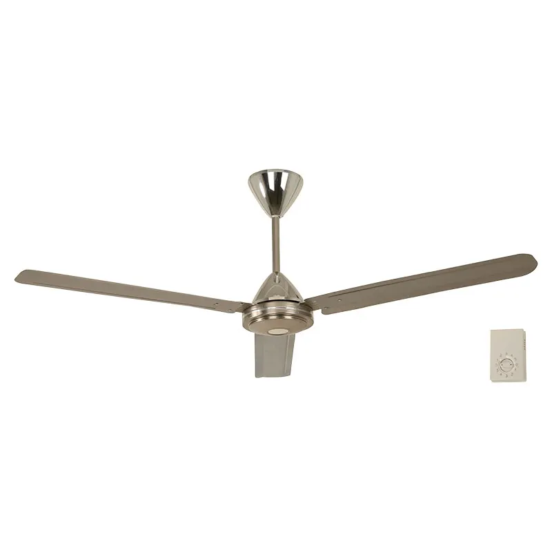 Ventilador techo industrial 54" 3 aspas níquel satinado designers lighting