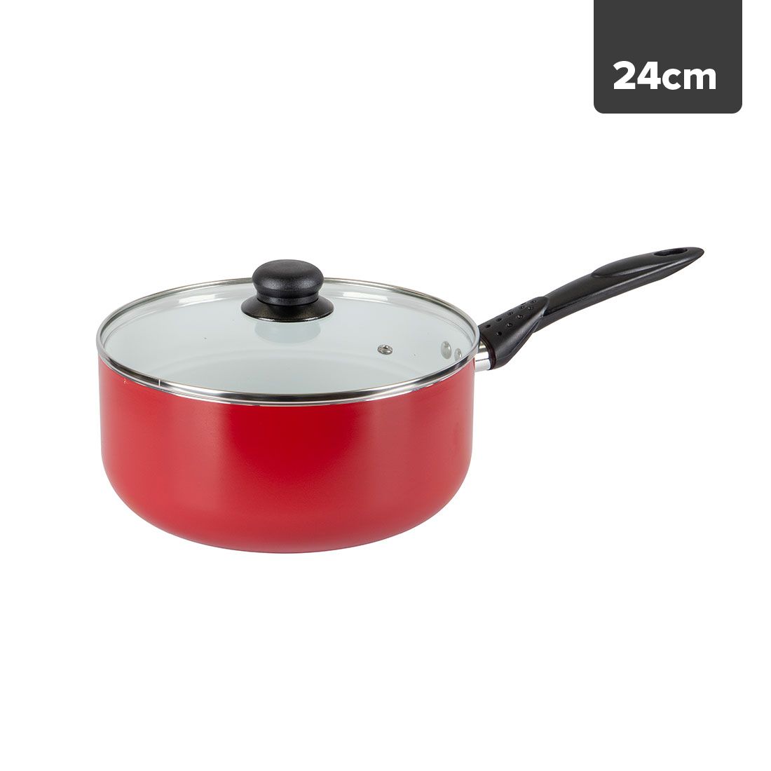 Olla roja con tapa cerámica 24cm