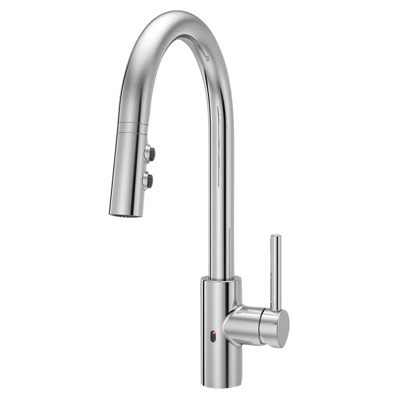 Grifo de cocina cuello ganso monomando cromo pulido