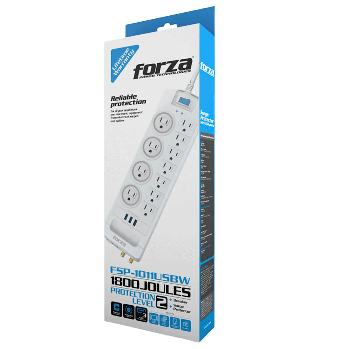 Regleta Forza Fsp1011Usbw 110 240V