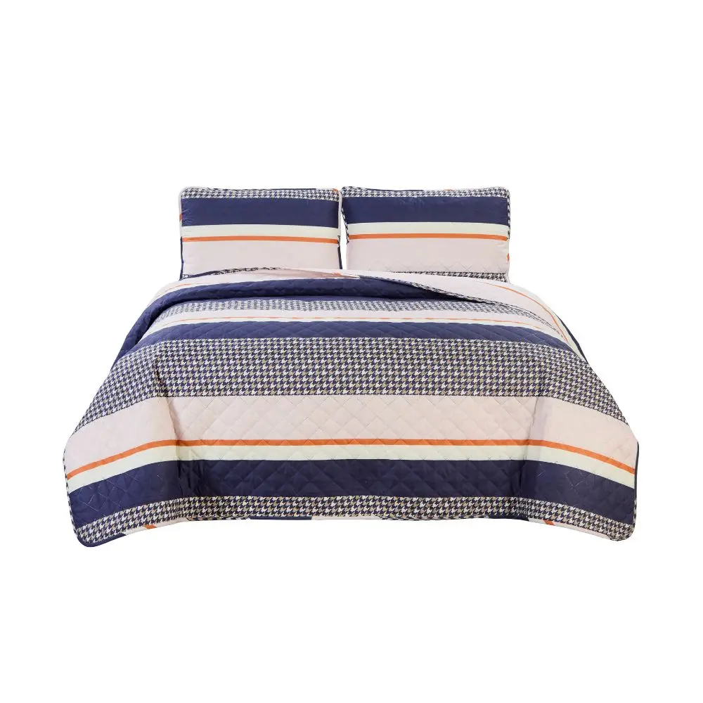 Set de Colcha Quattro King Azul QTTBDQK08
