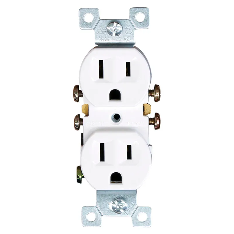 Tomacorriente doble polarizado NEMA 5-15 blanco 15 A 125 V UL