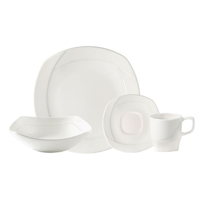 VAJILLA CUADRADA 16 PCS LUCIANA MARCA CORONA (7702484195748)