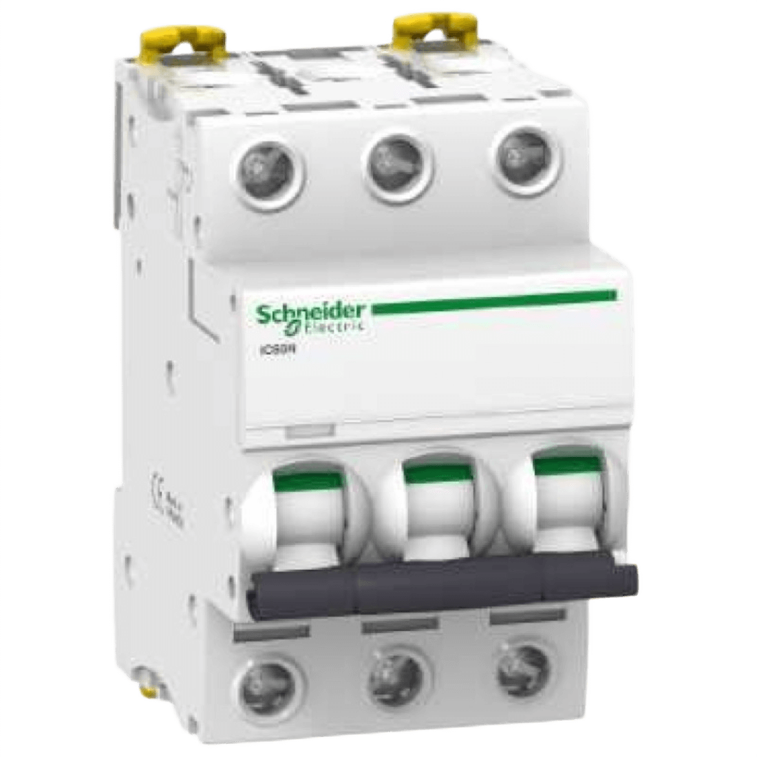 SCHNEIDER A9F74363 INTERRUPTOR TERMOMAGNETICO MONTAJE RIEL 230/440VAC 3P 63A ACTI9 IC60N CURVA C