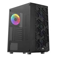 CASE GAMING AEROCOOL HIVE-G-BK-V3 MEDIA TORRE ATX PANEL LATERAL DE VIDRIO TEMPLADO 1 VENTILADOR RGB NEGRO ACCM-PV27013.11
