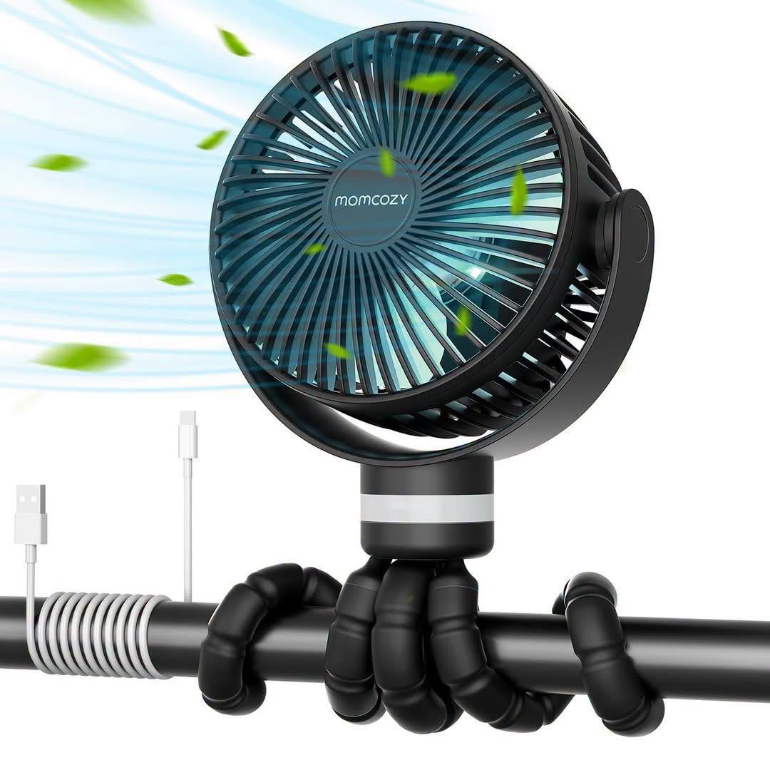 Ventilador portátil y recargable con luz Momcozy
