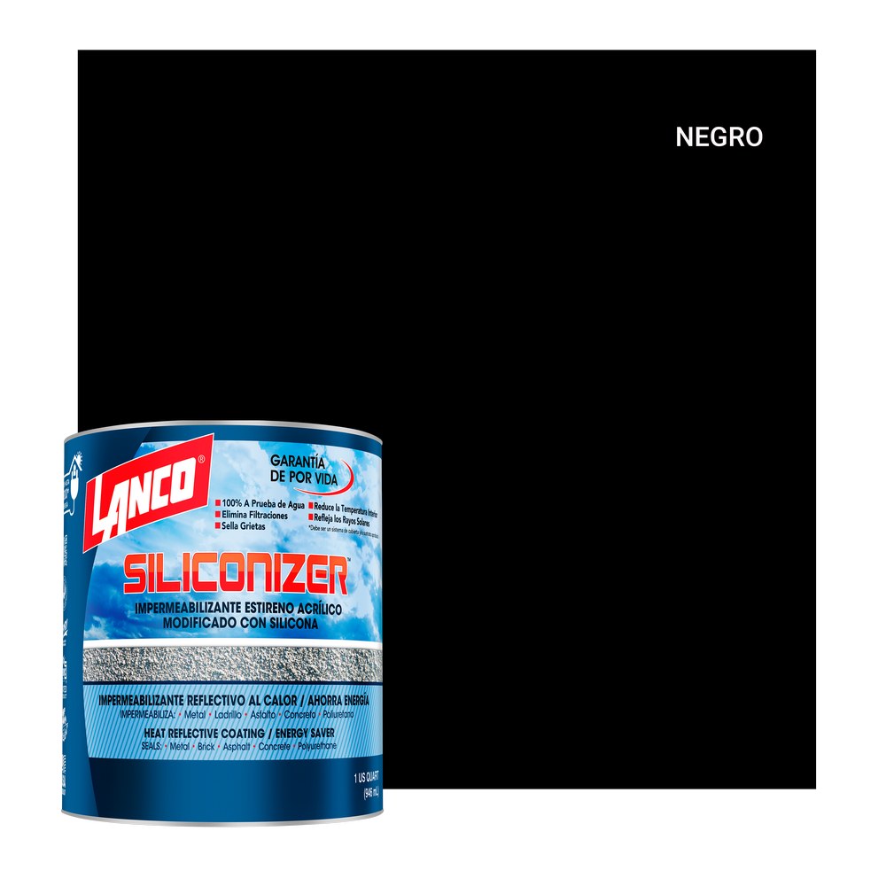 Impermeabilizante para techos negro siliconizer cuarto (0.946 l)