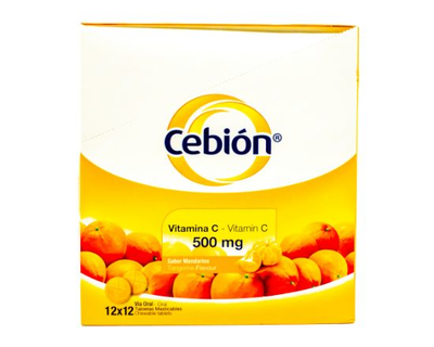 Cebión Masticables de Vitamina C sabor a Mandarina con 12 unidades