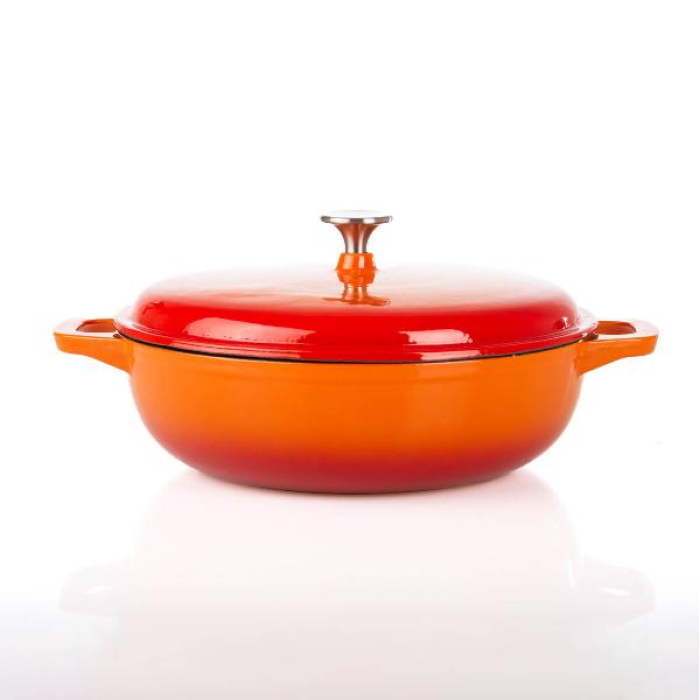 OLLA C/TAPA ESMALTADA 4L NARANJA OLD MOUNTAIN