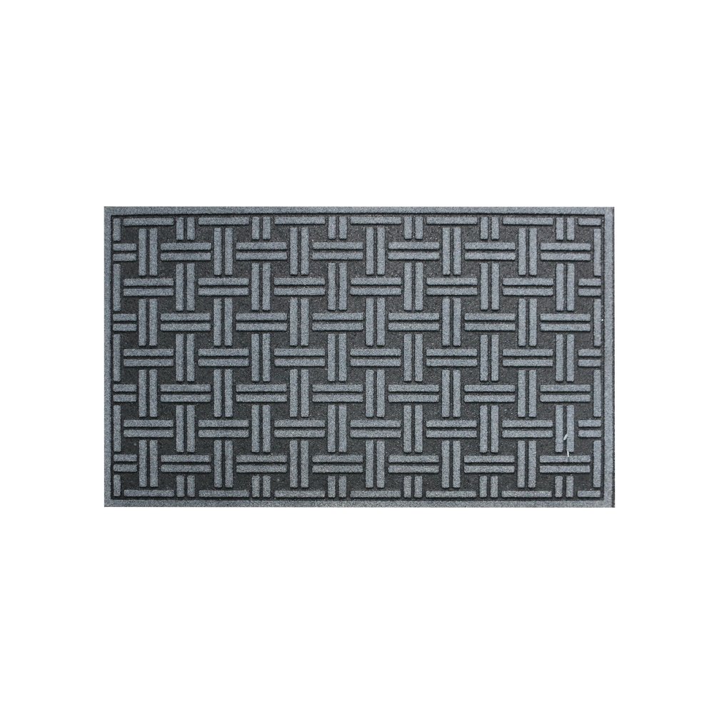 Alfombra 45x75 cm gris con negro