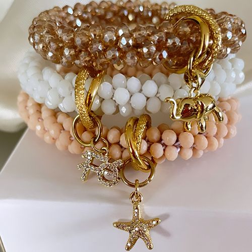 SET1 AMAPOLA TRES DE PULSERAS DE CRISTALES