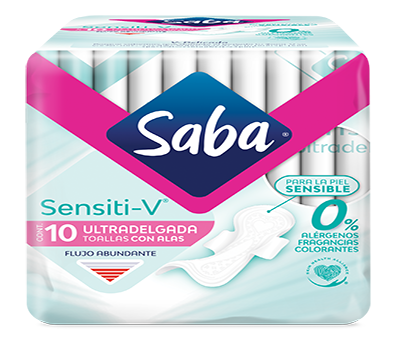 SABA SENSITI-V TOALLA ULTRADELGADA 10 UNIDADES