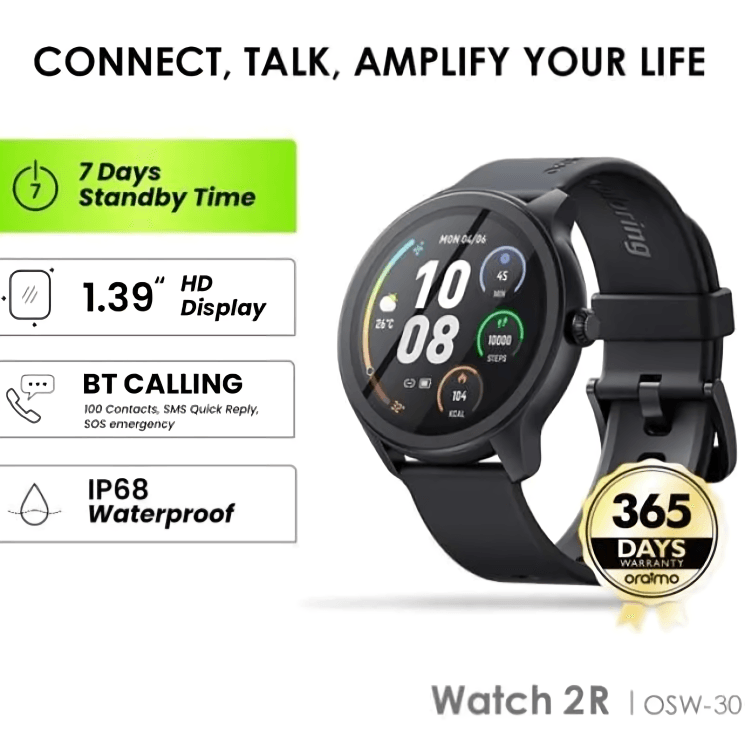 Smartwatch Oraimo Watch 2R Pantalla 1.39" Bluetooth IP68 OSW-30