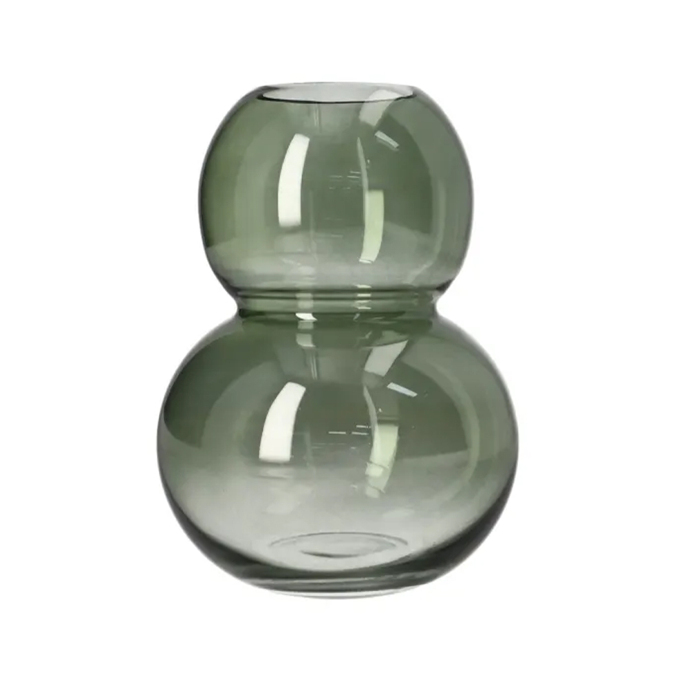 Florero de vidrio 6x19x14 cm verde