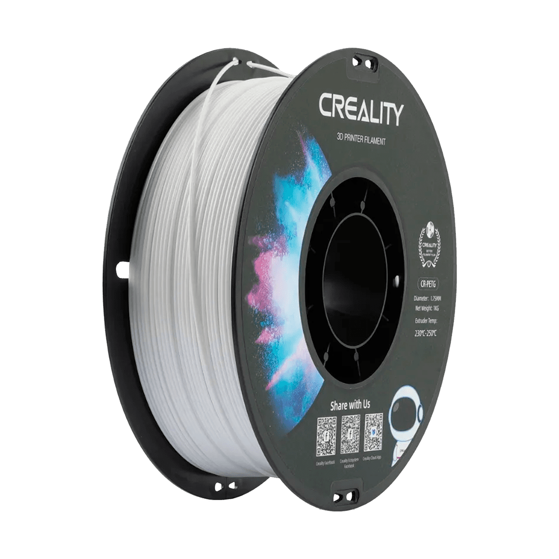 CREALITY 3301030034 FILAMENTO PETG PARA IMPRESORA 3D COLOR BLANCO 1.75MM 1KG