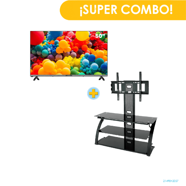 Combo TV SANKEY CLED-50SIL8 Smart TV WhaleOS 50" + Mesa para TV TOKOA AC-7026
