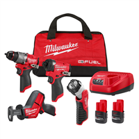 Taladro, Atornillador, Sierra, Lamp,2 Bat y Cargad Milwaukee