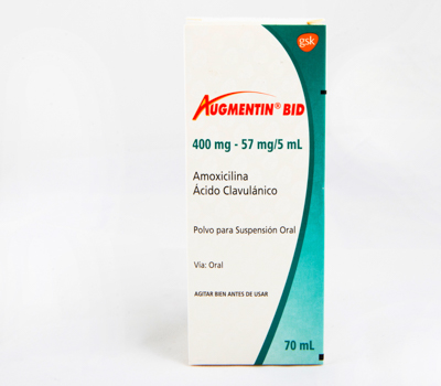 AUGMENTIN BID SUSP 400MG/5ML 70 ML JARABE VIA ORAL