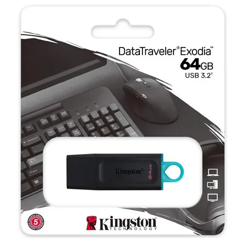 Kingston DataTraveler Exodia – 64GB USB 3.2 Negro / Azul