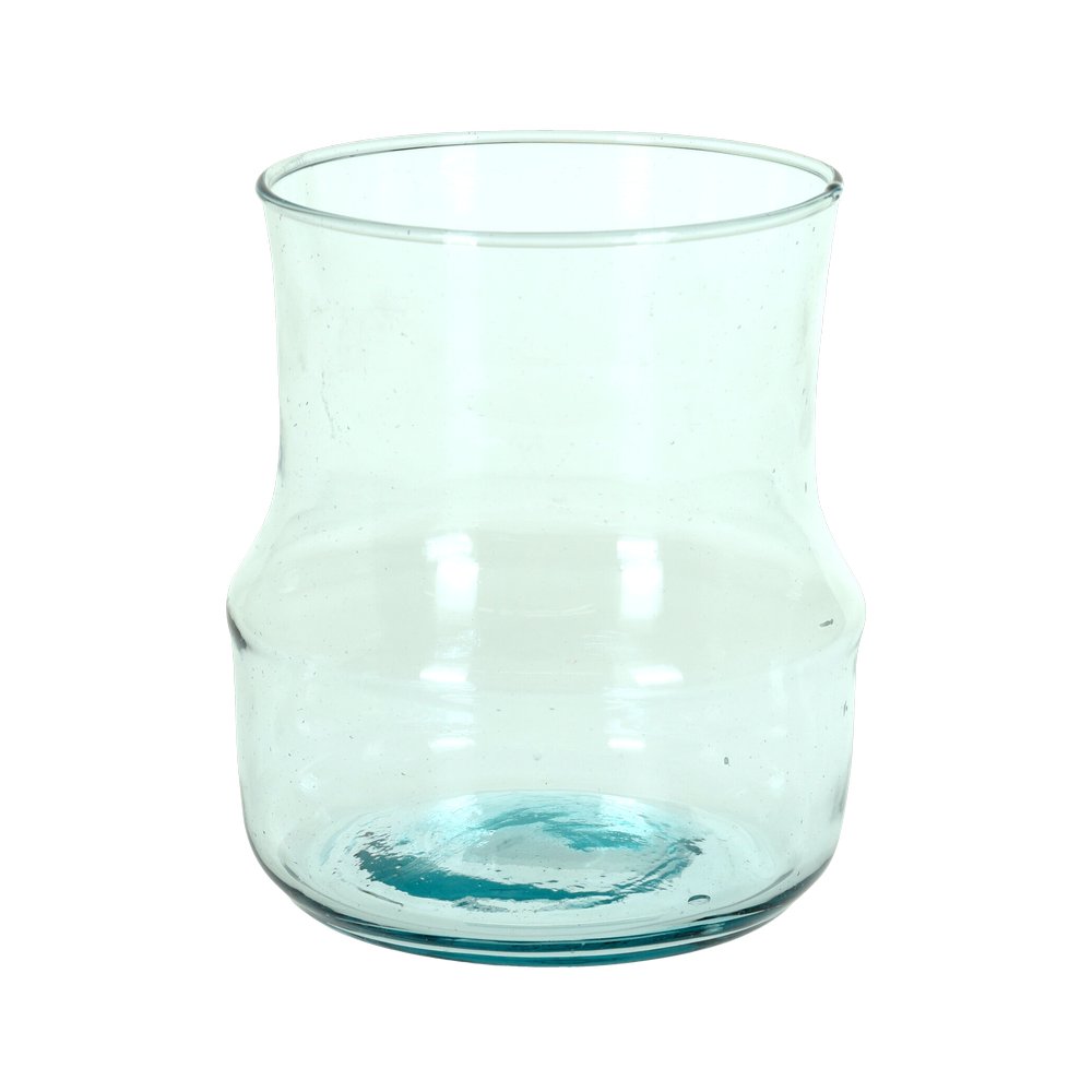 Jarron decorativo de vidrio reciclado 18x15 cm transp