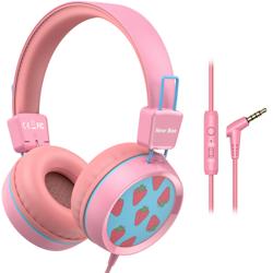 New Bee Kids Headphones Wired for School with Mic, Safe Volume