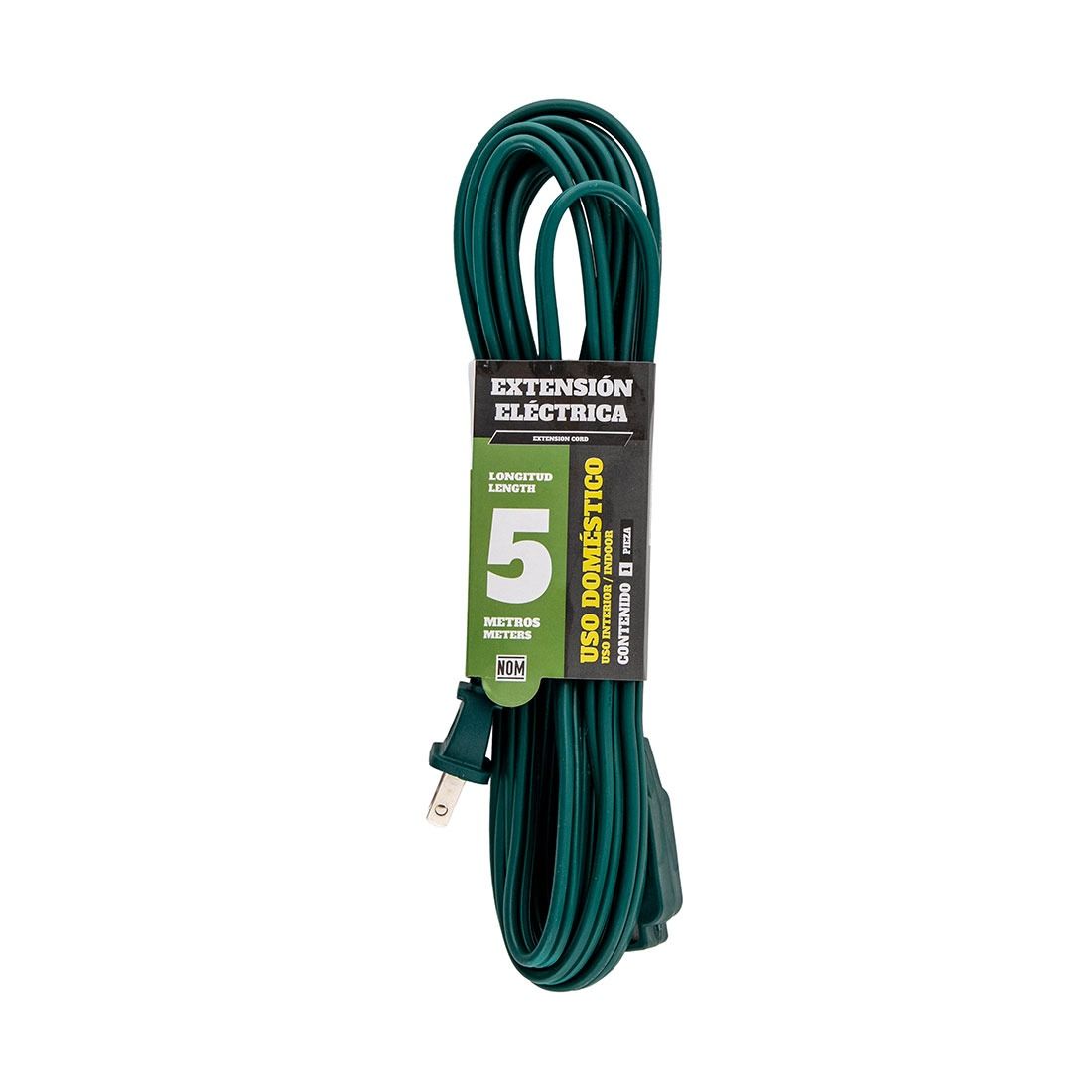 Extensión eléctrica verde 5m