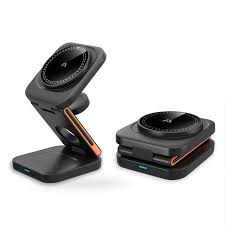 Cargador rápido inalámbrico 3 en 1 con soporte plegable magnético S4