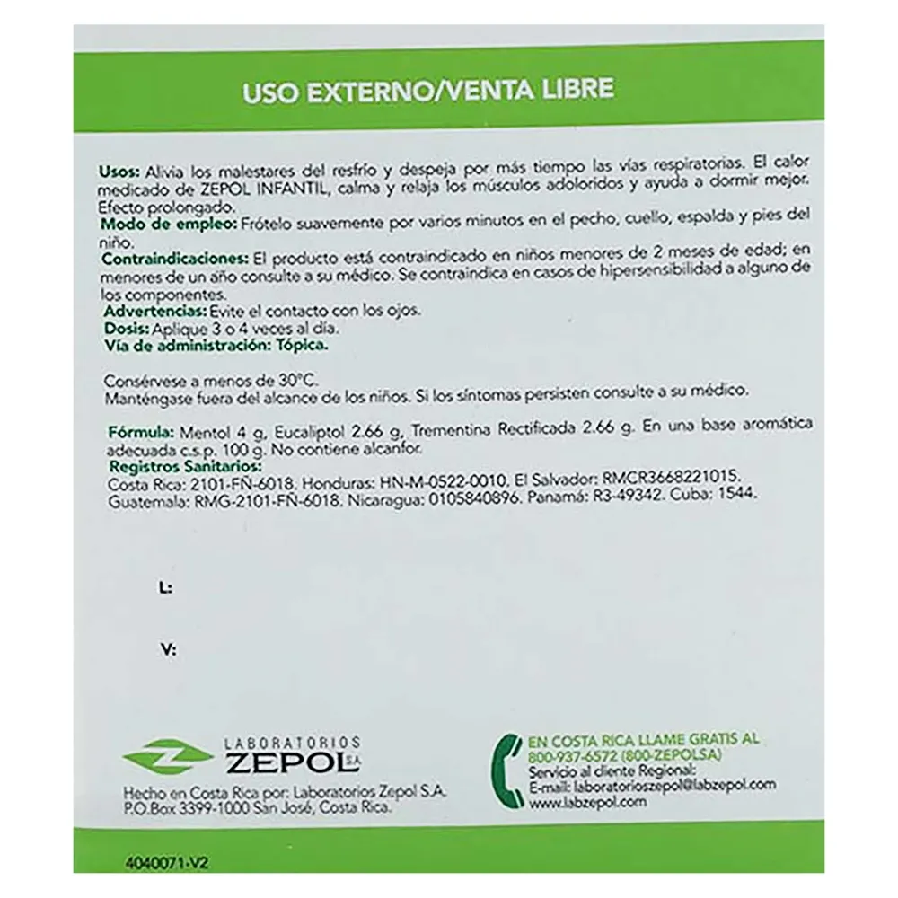 Ungüento Zepol infantil - 60 g