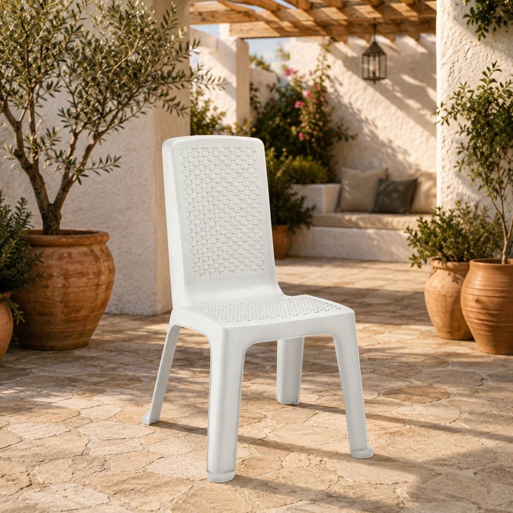 Silla plastica sin brazos blanca rimax