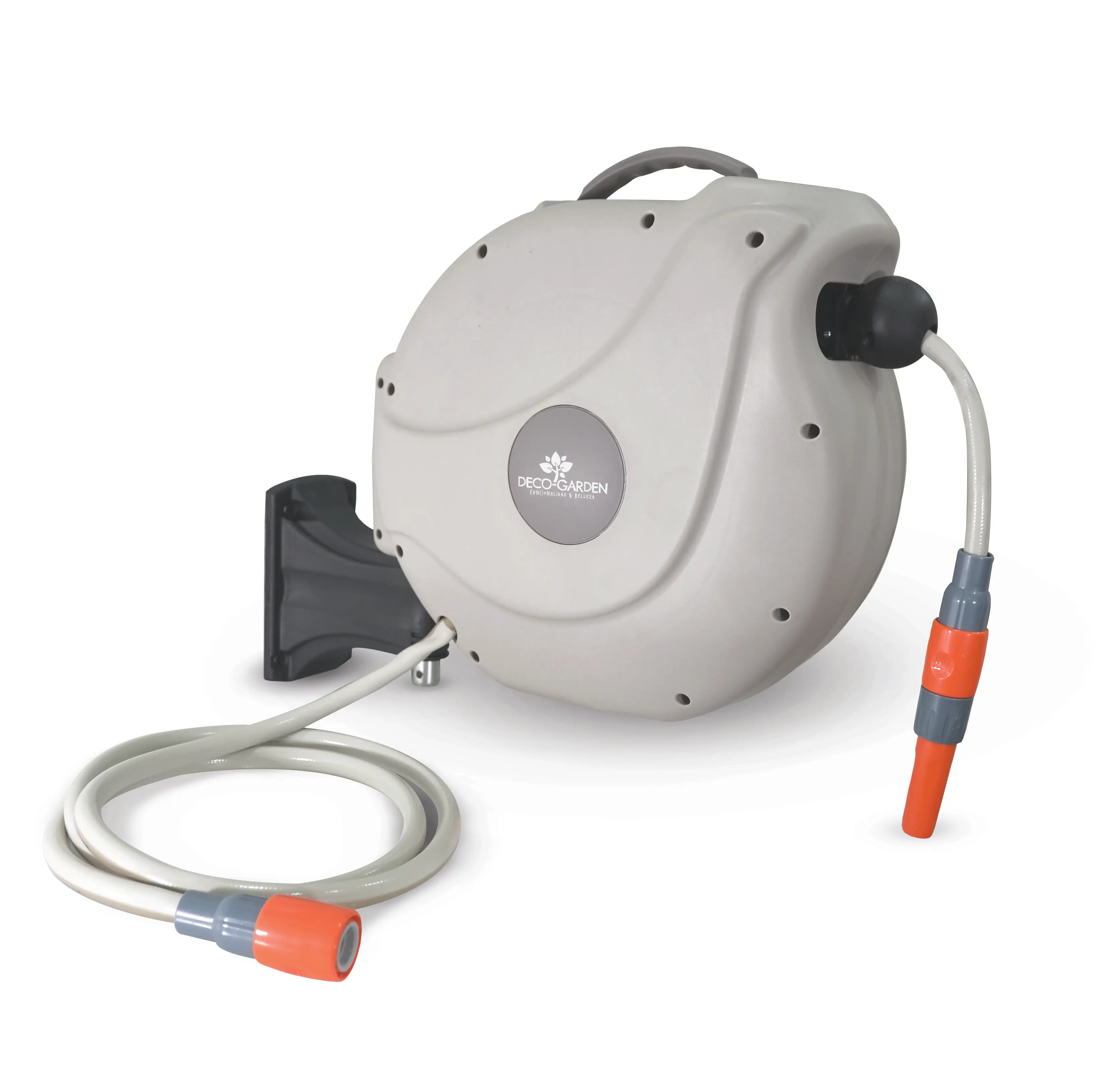 Arrollador retráctil plástico con manguera 1/2" 20 m