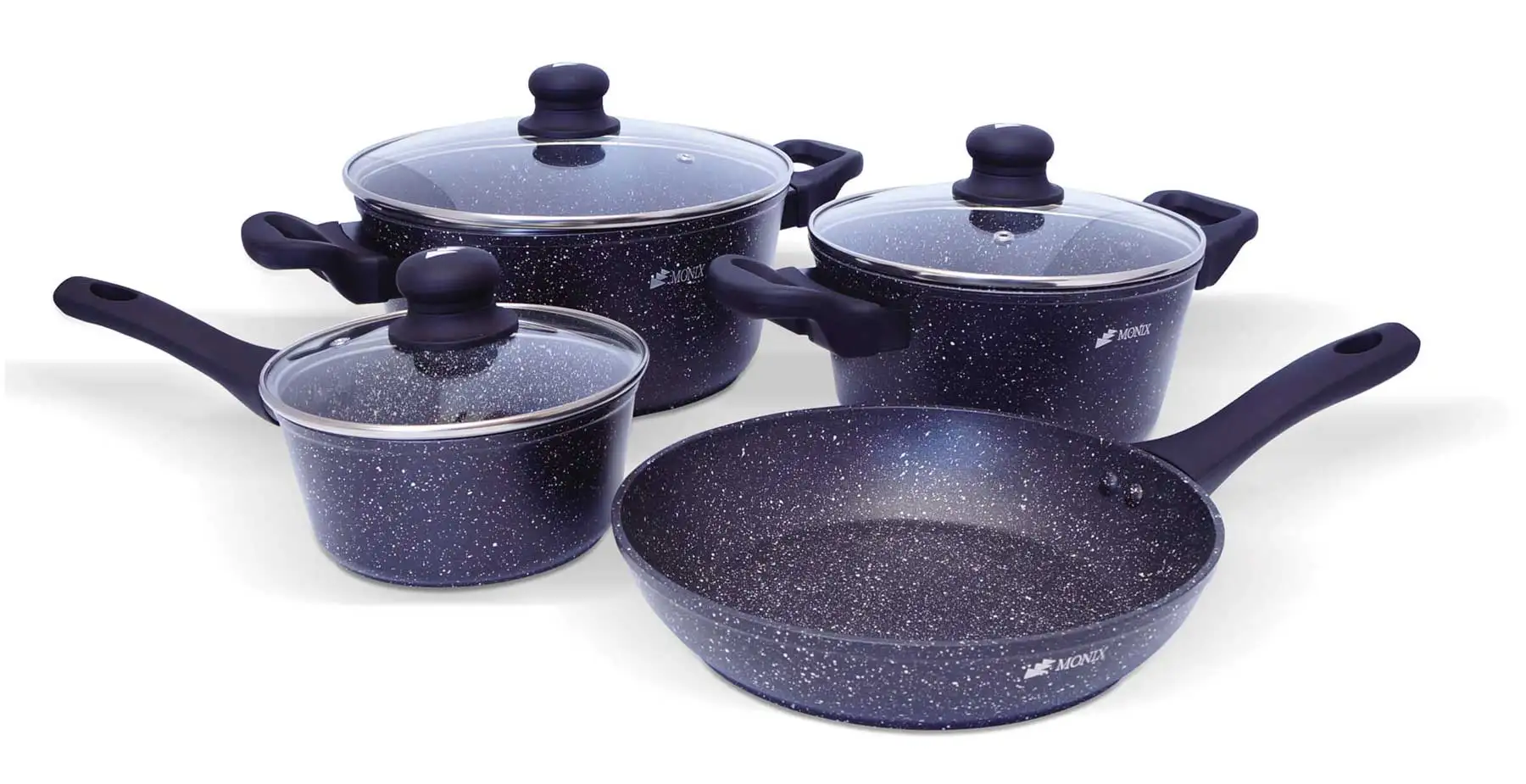 Juego de Ollas 12 Piezas Monix Marmol GRIS