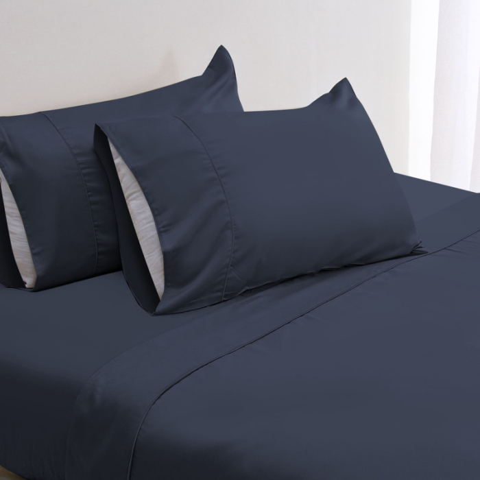 JUEGO DE SÁBANAS QUEEN 300 HILOS AZUL HAUS (840101393454)