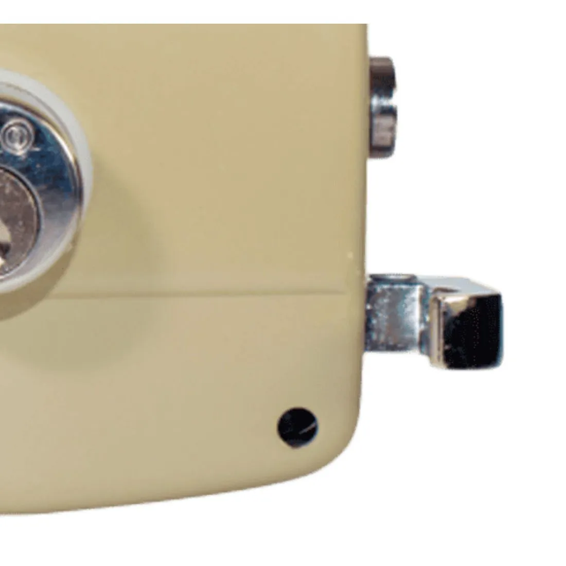 Cerradura de sobreponer izquierdo pasador sencillo GEO cilindro suelto beige (3 llaves incluidas)