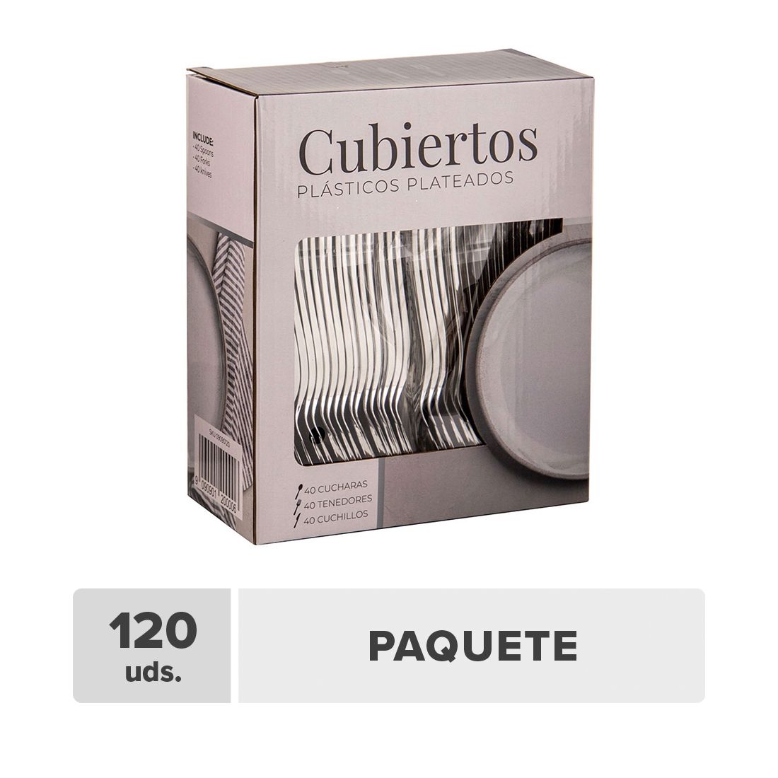Cubiertos desechables plástico 120unds