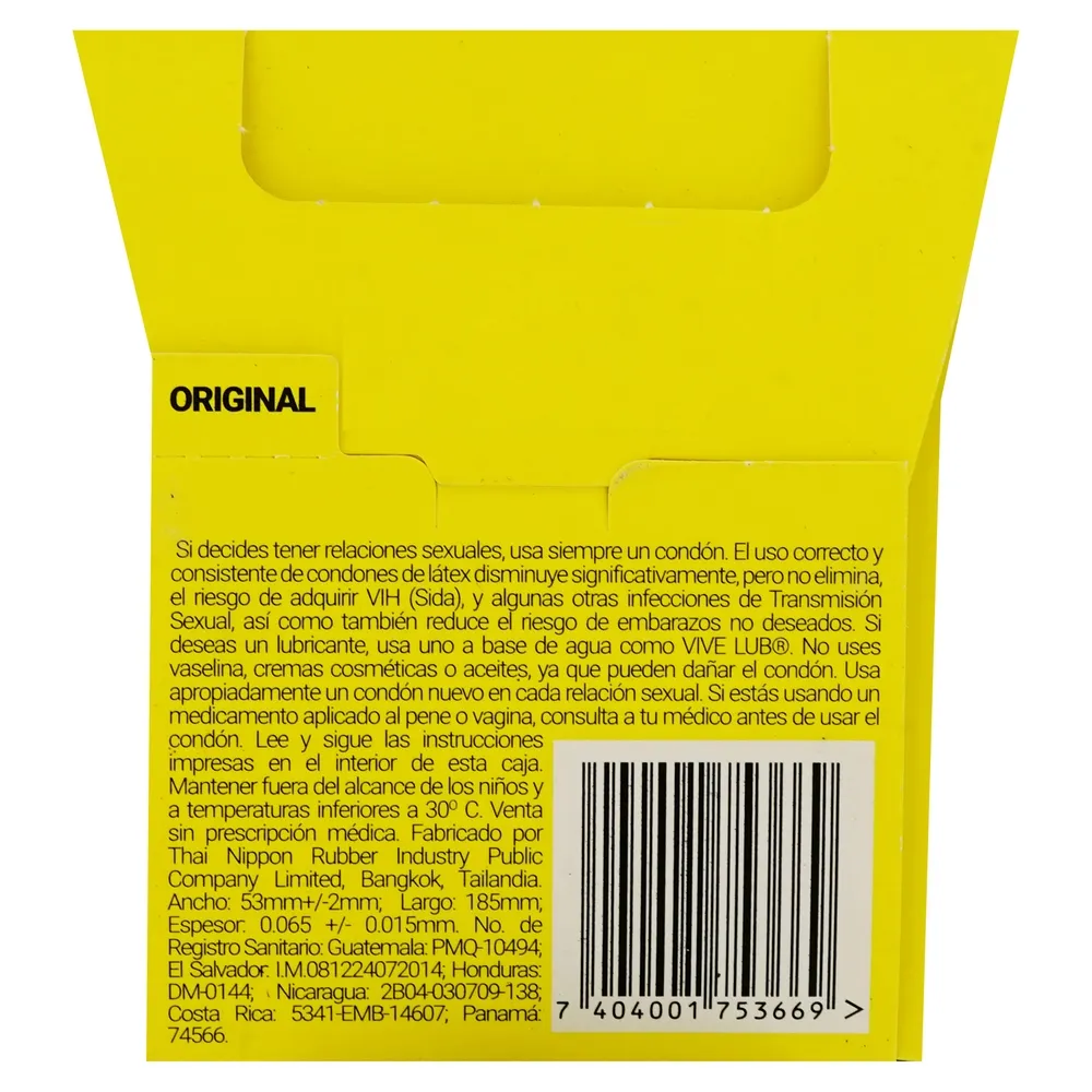 Vive Condón Original 3 Unidades