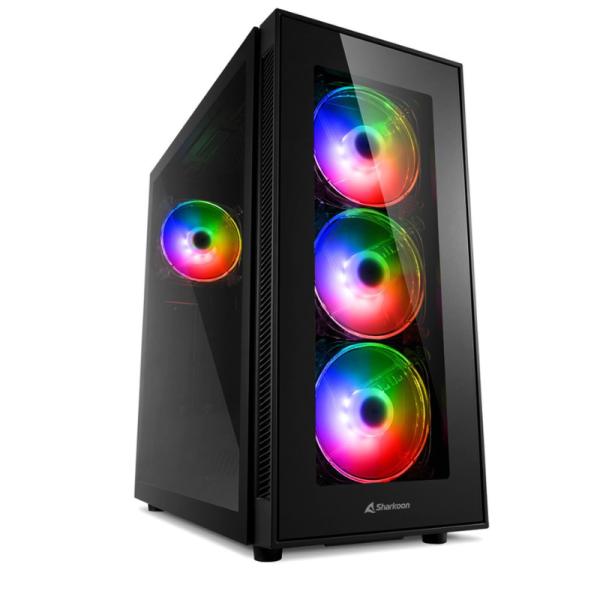 Case Sharkoon Gaming RGB Mid Tower TG5 Pro Ventiladores 4 de 120MM con Vidrio Lateral y Frontal – Negro