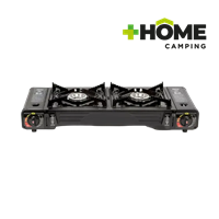 Cocina 2 Quemadores Gas Portatil Negra + Home Camping