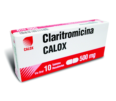 CLARITROMICINA CALOX 500MG CAJA CON 10 TABLETAS