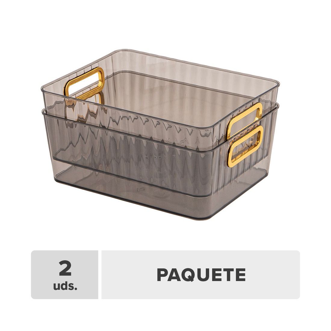 Caja organizadora rectangular pet 25.5x19x9.5cm 2unds
