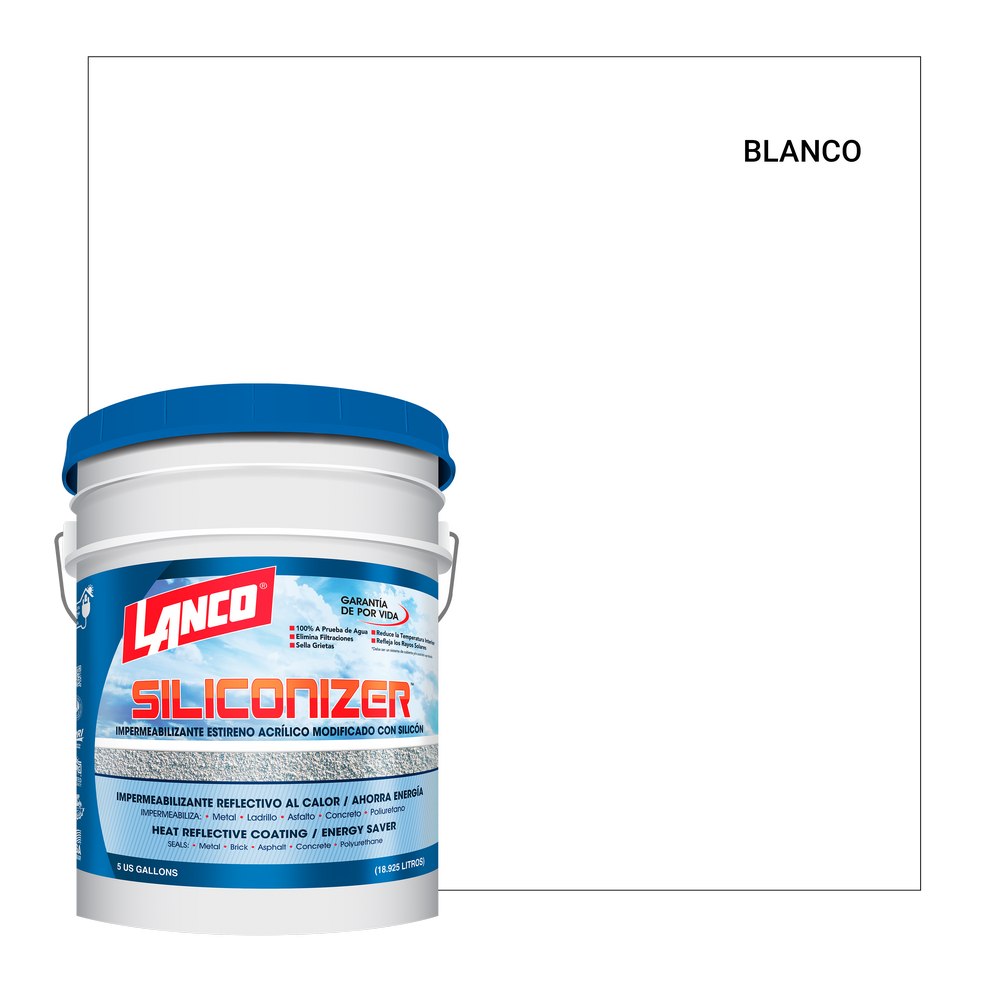 Impermeabilizante para techos blanco siliconizer cubeta (18.925 l)