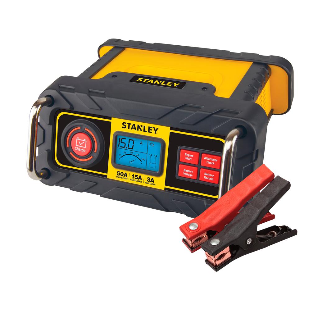 Stanley Cargador de Batería Inteligente de 50 A con Capacidad de Arranque de Motor